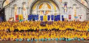 500 young Catholics at Lourdes in France